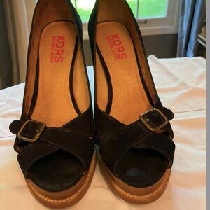 Michael Kors black suede high heels